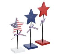 Ciieeo 3piezas Estrellas De Madera para Mesa De Julio Decoración Patriótica Americana