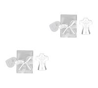 Ciieeo 4 Juegos Adorno de Cruz de Cristal crucifijo decoración Novia día de la Boda Primero Cristal Crafts Home Tabletop Adorno de oración Cruces de Cristal Transparent