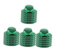 Ciieeo 4 Juegos Tapa De Botella De Vino con Pajarita Botella De Agua Verde Patricio De Leche Decoraciones De s De Vino Mini Sombreros Verdes Paño Cepillado Eva 6 Piezas * 4