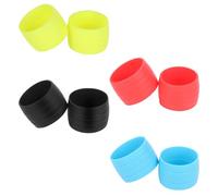 Ciieeo 4 Pares de Anillos de Sujeción para Manillar de Bicicleta de Silicona Colores Rojo Azul Negro Amarillo Accesorios para Bicicletas de Montaña y Carretera Antideslizantes y