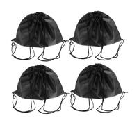 Ciieeo 4 Piezas Bolsa de Pelota de Casco Bolsa de llanto de Motocicleta Bolsas de cordón Negro Mochila de Motocross Bolsa de Deporte pequeña saqueo Sacos Tela Oxford Black