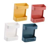 Ciieeo 4 piezas Cajas de Almacenamiento Montadas Pared Sin Perforación de Organizadores Multifuncionales para y Cargadores Azul Blanco