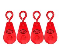 Ciieeo 4 Piezas micropolea techo de poleas izar herramienta rueda de polea para gimnasio de cable ancla tu poleas pequeñas polea de cuerda polea de servicio pesado acero a3 rojo