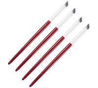 Ciieeo 4 Piezas Pincel para Uñas Acrílicas Cepillo de Uñas de Fibra Rojo para Manicura Personal Dibujar Líneas y Flores Fácil de Sujetar para Aficionados y Manicuristas Profesionales
