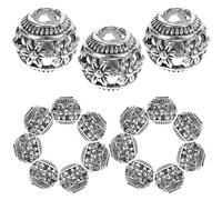 Ciieeo 40 Piezas Cuentas de Metal Agujero Grande de 9mm para Hacer Pulseras y Collares, Aleación Elegante y Delicada, Accesorios Creativos para Fabricación de Joyas