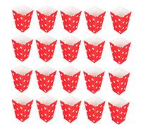 Ciieeo 48 Cubos de Papel para Bocadillos de Fiesta Cubos para Palomitas de Maíz Embalaje de Alimentos para Palomitas de Maíz Suministros para Teatro Red Dot