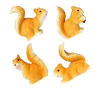 Ciieeo 4piezas Adornos de Ardilla Figuras Miniatura de Resina Estatuas de Animales para Jardín Exterior Decoraciones de Macetas y Tartas Adorables Estatuas de Ardillas de Jardín Figuras