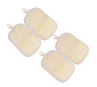 Ciieeo 4piezas Esponja de Baño de Lufa Natural Discos de Exfoliante Corporal con Banda Elástica para Ducha Espalda Rodillas y Articulaciones