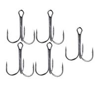 Ciieeo 5 Anzuelos Triples Metálicos para Pesca al Aire Libre, Antideslizantes, Tamaño 12, Aparejos para Pesca en Agua Dulce y Salada, Gancho de Ancla, Kit 5 Piezas