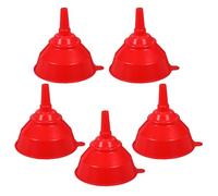 Ciieeo 5 Piezas Embudo Rojo de para Aceite y Herramienta de Relleno de Plástico Reutilizable con Boca Ancha Salida para Canning y Transferencia de