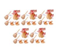 Ciieeo 5 Series Manejar La Caja De Resonancia Portátil Dedos Castañuelas Para Adultos Instrumento Pequeño Ergonómico Musical Sostuvo Pandereta Empuñadura Madera Beige 4 Piezas X 5