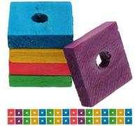 Ciieeo 50 Bloques de Madera para Masticar Loros Juguete para Pájaros Pequeños Tamaño 3X3 CM Color Natural Set de 50 Piezas para Estimular y Patas Adecuado para Entretenimiento y