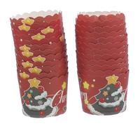Ciieeo 50 Piezas Forros para Cupcakes de Navidad Diseño de Árbol de Navidad Envoltorios Desechables para Muffins y Tartas Decoraciones para Fiestas de Repostería