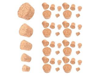 Ciieeo 50 Tapones Selladores de Corcho de Madera para Botellas de Vino, Kit de 5 Tamaños Variados (15x12x12 a 36x31x20 Mm), Accesorios Prácticos para Hogar, Bar y Restauración