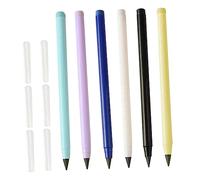 Ciieeo 6 Lápices Eternos Sin Afilar, Lápices De Dibujo Duraderos De Plástico, Colores Variados, Set Portátil Para Estudiantes, Artistas y Principiantes, Escritura Prolongada Para Papel