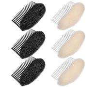 Ciieeo 6 Peines de Espuma para Moldear el Cabello Femenino, Set 3 en Color Claro y 3 en Color Oscuro, Herramienta para Peinar Cabello Recogido, Texturizador y Moldeador para Pelo Rizado