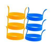 Ciieeo 6 piezas Anillos de Silicona para Huevos Molde Antiadherente Resistente al Calor con Asas Ergonómicas para Cocinar Huevos Fritos y Panqueques Colores Vibrantes