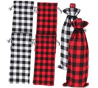 Ciieeo 6 Piezas Bolsa para Envasar Vino Tinto de Bolsas Reutilizables para Botellas de Vino con Cordón para Decorar Fiesta