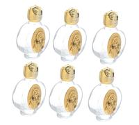 Ciieeo 6 Piezas Botellas de Cristianas de Vidrio Envases Vacíos Compactos y Portátiles para Aceites Esenciales y Diseño Dorado para Uso Religioso Espirituales