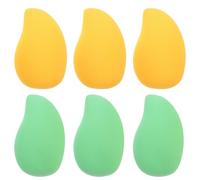 Ciieeo 6 Piezas Esponja de Maquillaje Diseño de Mango, Borla Maquillaje Polvos, Esponja Aplicadora para Polvos Húmedos y Secos, Piel, Fácil de Limpiar, Compacta