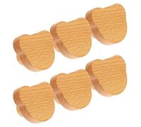 Ciieeo 6 Pomos de Madera para Armarios Forma de Cabeza de Oso, Tiradores para Cajones Infantiles, Manijas de Puerta Agujero, 6 Unidades, Decoración para Muebles de Hogar y Oficina