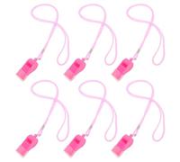 Ciieeo 6 Silbatos Rosas de Plástico 120 Decibelios con Cordón y Boquilla Silbatos para Fútbol y Fiestas Accesorios para Entrenadores y Árbitros Uso en Actividades al Aire Libre y