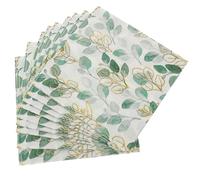 Ciieeo 60 Hojas Servilleta de Invitados de Papel de Pulpa de Madera Verde, Diseño de Hojas Decorativas, /60 Hojas, para Cena y Shower