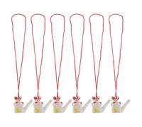 Ciieeo 6piezas Silbatos del Zodiaco de Cerámica con Cuerda Colgante Juguete Señuelo para Caballos con Sonido de Animales para Colgar Collares o Juguetes Educativos