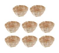 Ciieeo 8 Nidos de Pájaros Tejidos a Mano de Bambú Natural con Ganchos, Duraderos y Cálidos para Cría en Jaulas de Loros y Aves Pequeñas