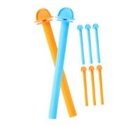 Ciieeo 8 Soportes para Jaulas de Pájaros, Perchas de Plástico Duraderas para Loros y Periquitos, Palos de Descanso Color Azul y Amarillo, Accesorios para Jaula, Conjunto de 8 Piezas