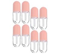 Ciieeo 8 Tubos Rellenable Brillo Labios 5ml Mini Envases Transparentes Plásticos Polipropileno para Viaje Cosméticos Set 8 Piezas Color Rosa