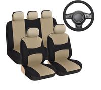 Ciieeo 9 Piezas Fundas Aplicables Para Asientos De Coche Funda Para Volante Negro Para Uso Invierno y Verano