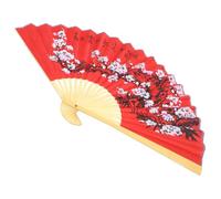 Ciieeo Abanico De Roja Flores De Ciruelo Abanico Grande Artesanal Para Decoración De Pared Para Eventos