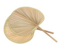 Ciieeo Abanicos de Mano Tejidos a Mano 2 Pcs, Abanico Grande de Hojas de Plátano Natural, Ventilador Portátil para Verano, Fiestas y Playa, Accesorio Ligero y Decorativo