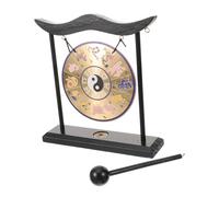 Ciieeo Adornos de Campanillas de Viento de Aleación Gong de Escritorio Soporte Adorno Hogar Artesanía de Gong Elegante Decoración de Escritorio