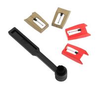 Ciieeo Aguja de Repuesto para Tocadiscos con Punta de Rubí Rojo Kit de Cepillo Limpiador para Discos de Vinilo Compatible Accesorio Esencial para Mantenimiento de Fonógrafos