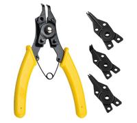 Ciieeo Alicates Resorte para Anillos de Retención, Juego Multifuncional de Precisión para Circlips Internos y Externos, Mango Amarillo, Alta Resistencia para Reparación Mecánica