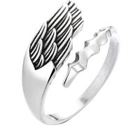 Ciieeo Anillo de Ala Ajustable para Mujer y Hombre, Anillo Abierto de Ala de Ángel, Accesorio Ligero de Metal Resistente, Joyería Casual para Adolescentes y Uso Diario