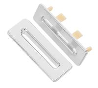 Ciieeo Anillo y Tapa de Rebose para Lavabo 2 Piezas en Aleación de Zinc Color Plata Diseño Rectangular Compatible Lavabos Pequeños Uso en Cocina y Baño