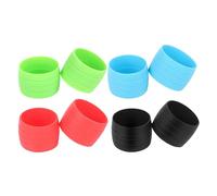 Ciieeo Anillos de Fijación para Cinta de Manillar de Bicicleta Fundas Antideslizantes de Silicona 4 Pares en Colores Negro Rojo Azul Claro y Verde Compatibles Bicicletas de