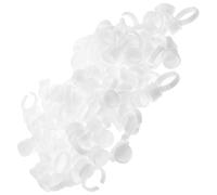 Ciieeo Anillos de Pegamento para Pestañas 200 Piezas, Soporte para Pigmento de Tatuaje Plástico Blanco Mediano, Copas de Anillo para Extensiones y Maquillaje Profesional en Salón