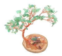Ciieeo Árbol de Aventurina Verde Natural Decorativo 1 Pieza, Piedra Preciosa Cristal Feng Shui para Hogar, Oficina y Meditación, Adorno de Cristal Artificial Estilo Bonsái