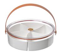 Ciieeo Bandeja de Servir Dividida Transparente con Tapa para Aperitivos y Frutas, Plato Multifuncional para Frutos Secos y Snacks, Adecuado para Fiestas y Reuniones en Hogar