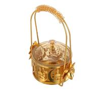 Ciieeo Bandeja Decorativa para Dulces Eid Mubarak con Tapa Diseño Islámico de Medio Oriente con Estrella y Luna Bandeja para Aperitivos y Almacenamiento Adecuado para Celebraciones y