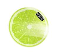 Ciieeo Báscula Electrónica Digital Cuerpo Diseño de Limón, 28x28 Cm, Capacidad 180 Kg, Función de Temperatura, para Control de Peso y Uso Doméstico