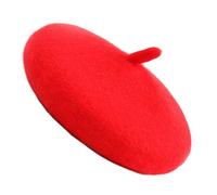 Ciieeo Boina para Perro Pequeño de Lana Roja Gorra de Mascota Estilo Artista Francés Accesorio Cómodo para Gatos y Cachorros en Climas Fríos Adecuado para Disfraces y Sesiones de