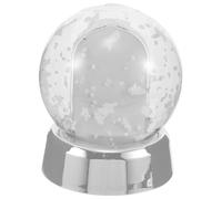 Ciieeo Bola de Nieve Rellenable para Fotos Base Plateada Diámetro 85 MM Altura 100 MM Bola de Agua Vacía DIY para Decoración Navideña Bodas y Regalos Personalizados