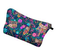 Ciieeo Bolsa de Maquillaje de Viaje Estampado Digital de Pereza, Neceser Portátil para Mujer, Organizador de Cosméticos Compacto y Ligero, Bolsa de Almacenamiento para Artículos