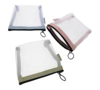 Ciieeo Bolsa de Maquillaje de Viaje Pequeña de Malla Transparente 3 Piezas Organizador Portátil para Cosméticos Minibolsa Ligera y Compacta en Colores Rosa Azul y Verde para