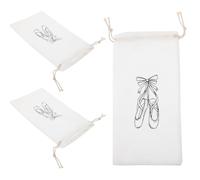 Ciieeo Bolsa para Zapatillas de Ballet para Mujer y Niña 3 Piezas de Algodón Diseño Cordón Ajustable Bolsa Ligera y Compacta para Transporte y Almacenamiento Clases de Danza